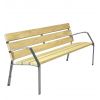Banc public extérieur en pin traité autoclave classe 4 pour senior et PMR longueur 180 cm