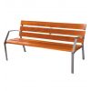 Banc public extérieur en bois exotique pour senior et PMR longueur 180 cm