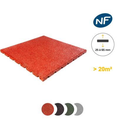 Dalle amortissante aire de jeux standard - 500 x 500 mm