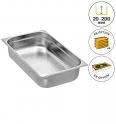 Bac gastronorme gn 1/1 en inox