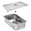 Bac gastro gn 1/1 150 mm en inox avec couvercle