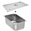 Bac gastro gn 1/1 200 mm en inox avec couvercle