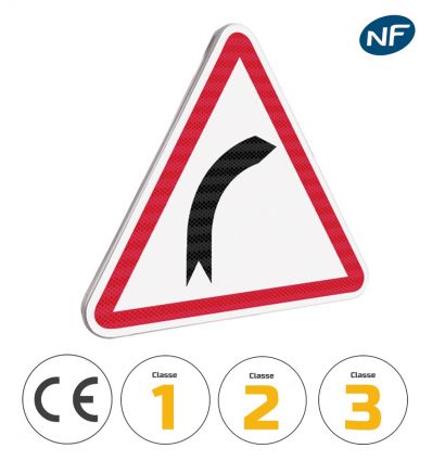 A1a - Panneau Virage à droite