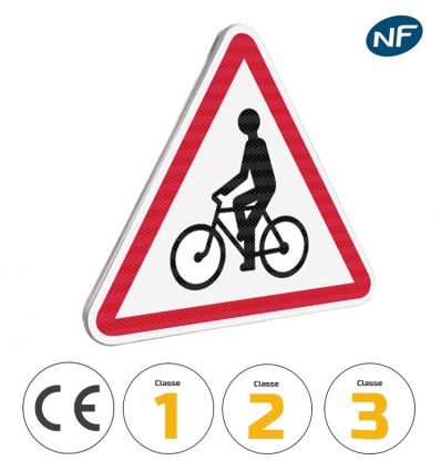 Panneau A21 traversée de cyclistes