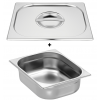 Bac gastronorme gn 1/2 65 mm en inox avec couvercle