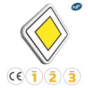 Photo : AB6 - Panneau d'indication du caractère prioritaire d'une route 350 mm (3 rails au dos) - Classe 1 (T1) - Dos brut