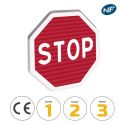 Photo : Panneau STOP - AB4 400 mm (2 rails au dos) - Classe 1 (T1) - Dos brut