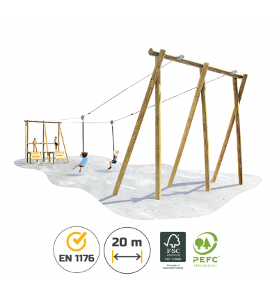 Tyrolienne double en bois