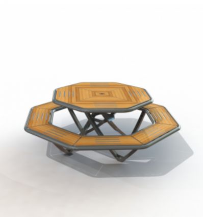 Table de pique nique hexagonale