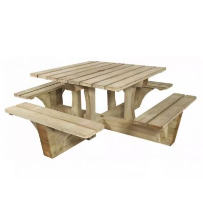 Table pique nique carré à poser