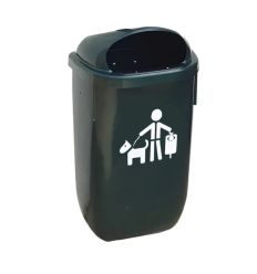 Poubelle plastique verte à hygiène canine