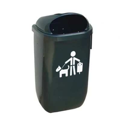 Poubelle plastique verte à hygiène canine