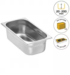 Bac gastronorme gn 1/3 en acier inoxydable