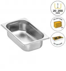 Bac gastronorme gn 1/4 en acier inoxydable