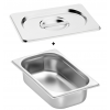 Bac gastronorme gn 1/4 65 mm en inox avec couvercle