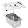 Bac gastronorme gn 1/4 100 mm en inox avec couvercle
