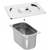 Bac gastronorme gn 1/4 150 mm en inox avec couvercle