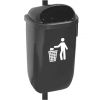 Poubelle murale extérieure en plastique grise