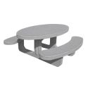 Photo : Table de pique nique en béton ovale Gris sablé