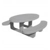 Table pique nique en béton ovale gris sablé