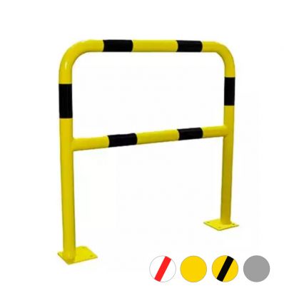 Barrière de protection pour entrepôt jaune et noir fixation sur platine