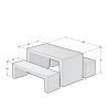 Dimensions de la table picnic béton