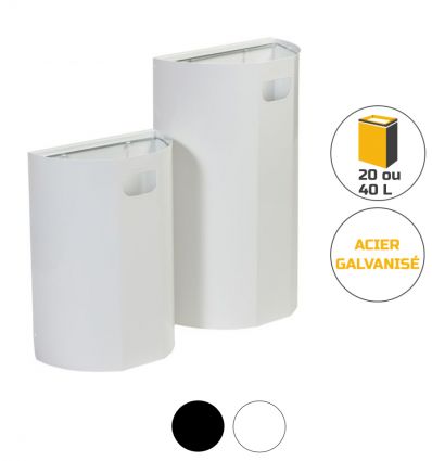 Poubelle murale intérieure en acier avec pictogrammes 20 ou 40L