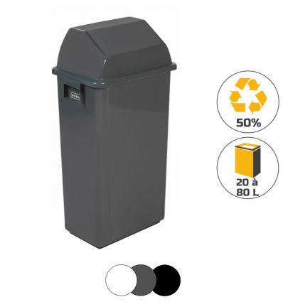 Poubelle murale intérieure en plastique avec pictogrammes