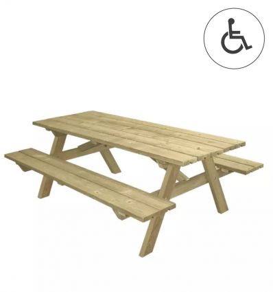 Table de pique-nique en pin à poser
