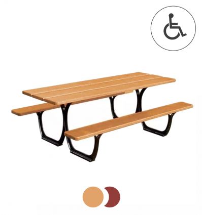 Table de pique nique PMR ou standard bois 