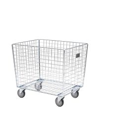 Chariot de linge vrac en acier grillagé