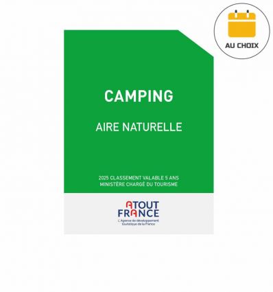 Panonceau classement camping aire naturelle