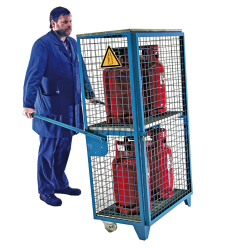 Armoire mobile bouteille de gaz bleu 4 bouteilles