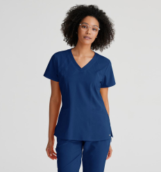 Blouse aide soignante bleu indigo