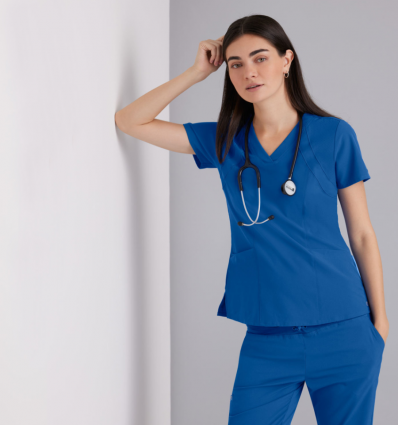 Blouse aide soignante bleu roi