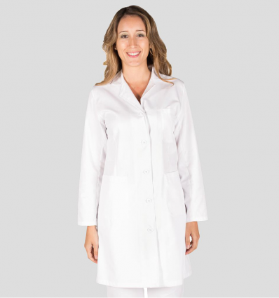 Tunique blanche médicale femme manches longues