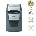 Photo : Destructeur de documents auto coupe croisée P4 100 feuilles 34 L Rexel Optimum AutoFeed+ 100X