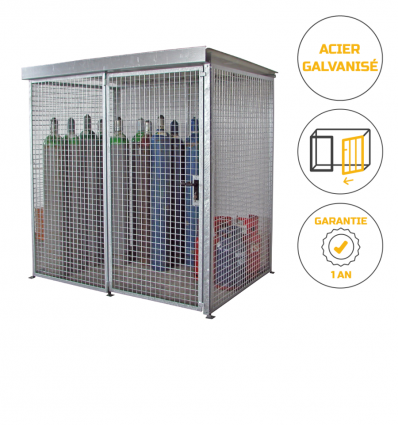 Abri pour bouteille de gaz avec toit 32 bouteilles