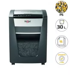 Destructeur de documents manuel coupe micro P5 15 feuilles 30 L Rexel Momentum M515