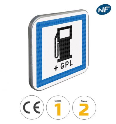 CE15c - Panneau routier poste de distribution de carburant GPL