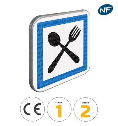 CE16 - Panneau routier poste de restauration - Pictogrammes