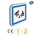 Photo : CE23 - Panneau routier jeux d'enfants 350 x 350 mm  (2 rails au dos) - Classe 1 (T1)