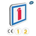 Photo : CE29 - Panneau lutte contre incendie / extincteur 350 x 350 mm  (2 rails au dos) - Classe 1 (T1)