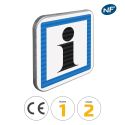 Photo : CE3a - Panneau office de tourisme 350 x 350 mm  (2 rails au dos) - Classe 1 (T1)