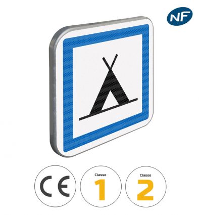 CE4a - Panneau terrain de camping pour tentes - Pictogrammes