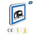 Photo : CE4b - Panneau terrain de camping pour caravane 350 x 350 mm  (2 rails au dos) - Classe 1 (T1)