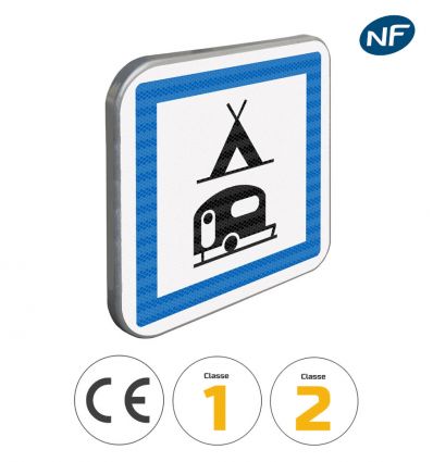 CE4c - Panneau terrain de camping pour tentes et caravanes - Pictogrammes