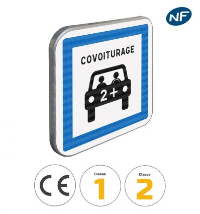 CE52 - Panneau routier espace dédié au covoiturage - Pictogrammes