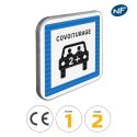 Photo : CE52 - Panneau routier espace dédié au covoiturage 350 x 350 mm  (2 rails au dos) - Classe 1 (T1)