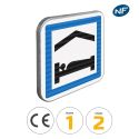 Photo : CE5b - Panneau chambres d'hôtes et gites 350 x 350 mm  (2 rails au dos) - Classe 1 (T1)